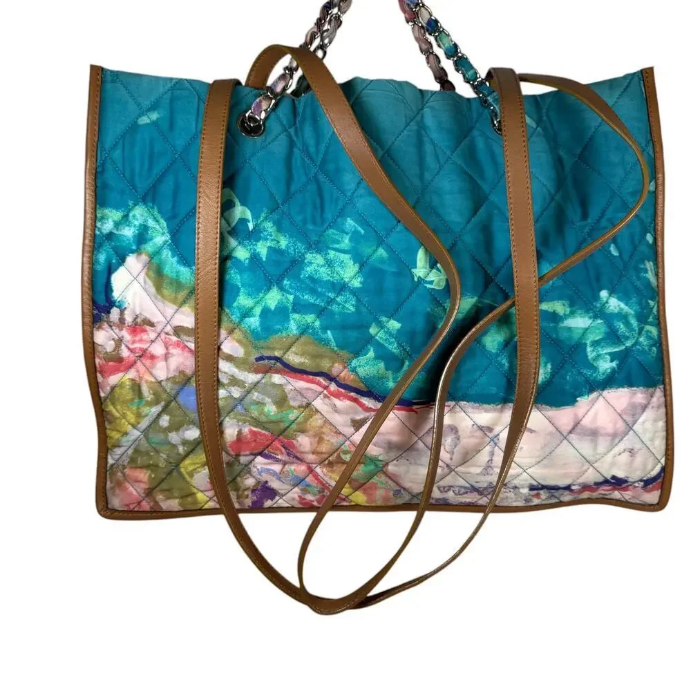 Chanel Watercolor Vintage Bag Graffiiti Tote Rare 2011 Shoulder Purse Rare CC